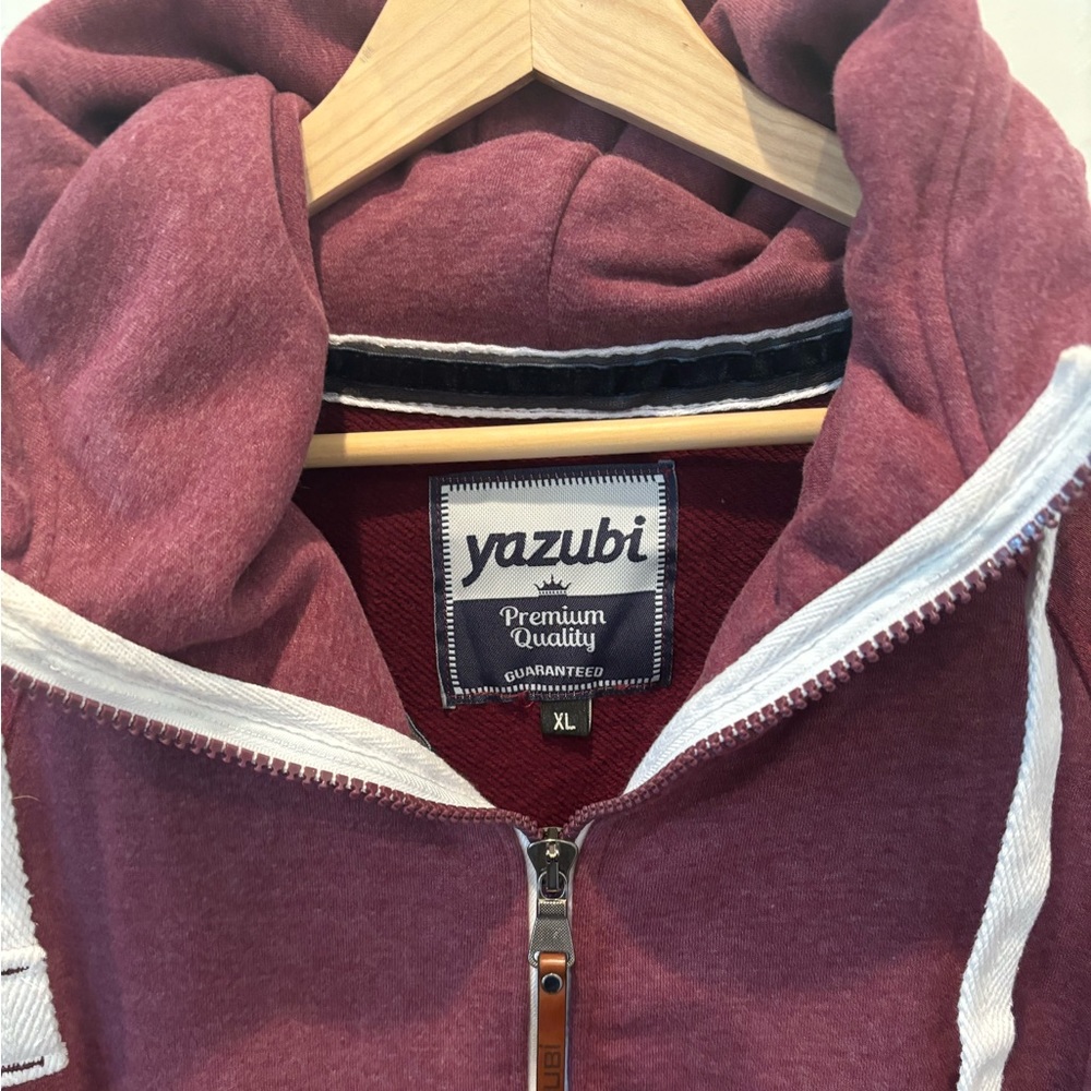 Yazubi men’s XL maroon hooded sweatshirt jacket - Picture 2 of 4